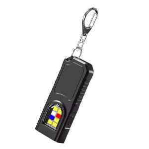 GUTUN High Bright LED Keychain Flashlight COB LED Portable Keychain Light Compact USB Rechargeable Emergency Work Lights Night Running