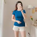 Buy 1 Get 2 Free (Total 3 pcs) Korean Sexy Double Lined Women's Tops Basic Casual double lining. 