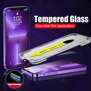 Full Screen Protector With Easy Install Kit For iPhone 16 15 14 13 12 11 Pro Max 7 8 6 6S Plus 12 13 mini Tempered Glass For iPhone X Xs Max XR Privacy GreenRay HD Dust Proof Protective Film