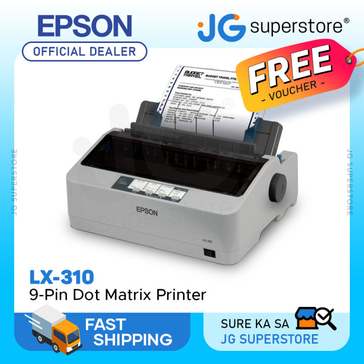 Epson LX310 Dot Matrix Printer USB 357cps at 12cpi with 9Pin Narrow Carriage SIDM, Bi