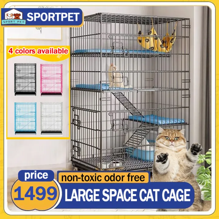 Low Shipping Fee Cat Cage Heavy Duty Pet 2 4 Layer Large Cage Sturdy Pet Furniture Cat Cages with Wheels Easy Assemble Foldable Kulungan ng pusa Lazada PH