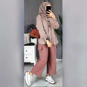 Setelan salur cargo kancing busui friendly terbaru