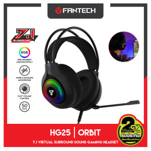 FANTECH หูฟัง เกมมิ่ง ระบบ 7.1 Headset Gaming มีไมโครโฟน ไฟ RGB รอบหูฟัง สำหรับเกมแนว FPS RTS MMORPG MOB รุ่น HG25 ORBIT