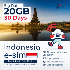 [Indonesia Big Data] eSIM Indonesia Kuota Besar (Sampai 20 GB) | Roaming Internasional