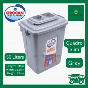 Orocan 8455 PA Quadro Slim Utility Can With Cover 55L Storage Box Bin Rice Bin Water Container Drum