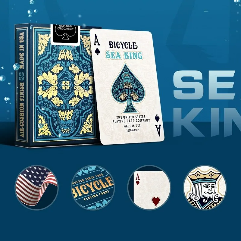 Baraja De Cartas Bicycle Sea King Con Acabado Foil Y Relieve – Tamaño Póker, Hecha En EE.UU.
