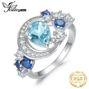 JewelryPalace แหวนไพลิน 6.8 ตรังน้ำเงินท้องฟ้า มูนสตาร์รุ่น 925 หมอนใหม่สำหรับผู้หญิง