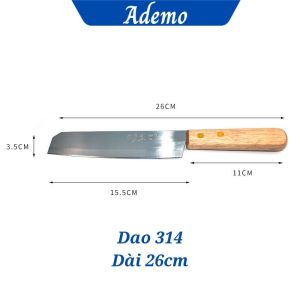 Dao inox Jin Li thái thịt gọt hoa quả siêu bén tay cầm cán gỗ