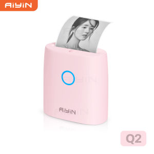 AiYin Q2 เครื่องปริ้นพกพา เครื่องปริ้นไร้สาย ปริ้นฉลากสินค้า เลเบล ป้ายโลโก้ Mini Printer BT/USB ไม่ใช้หมึก รองรับหน้ากระดาษ 25-57mm