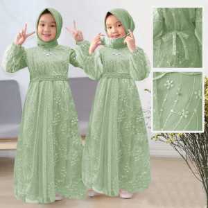 Gamis Adila Kid / Ukur 3-12 Tahun / Gamis anak / Busana Muslim Pakaian Anak Perempuan