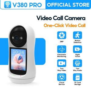 V380 PRO 2MP IPS HD Screen Wireless CCTV Indoor Home WIFI Connection Voice Assistant Bidirectional Video Call Cry Sound Detection 360 PTZ Motion Tracking Night Vision IP Camera Baby Monitor