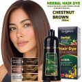 AUGEAS 500ml Original Hair Dye Shampoo C2 Drak Brown Hair Color Organic Women & Men FDA approved. 