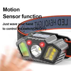 SENTER KEPALA LED SMILING SHARK TD-0142 - 5 MODE CAHAYA - SENSOR - TAHAN LAMA - CHARGER USB