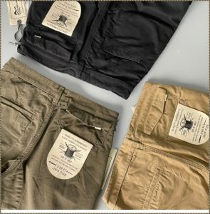 กางเกงทรงตรง สะดวกสบาย กางเกงผู้ชาย หลวมและตรง ผ้าฝ้ายบริสุทธิ์ พักผ่อน สกปรกและทนต่อการสึกหรอ