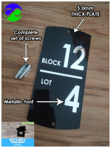 Custom House Address House Number Plate Metallic Home Number Address 5.0mm Thick Acrylic Plate House Address
