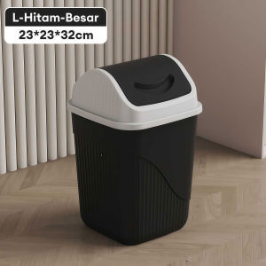 Goody Shake Lid Trash Can Plastic Odor-Proof Garbage Can Saving Space for Kitchen Bathroom