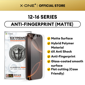 X.One Extreme 7H 4th Gen - Matte Screen Protector for  i Phone 16 Pro Max/16 Pro/16 Plus /16/15/14/13