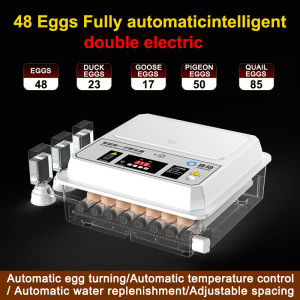 220V/12V Eggs Fully Automatic Egg Incubator 210/136 Egg Incubator Intelligent Digital Hatcher Brooder with Temperature Control and Auto Turning for Hatching Chicken Duck Goose Quail Birds Incubators for Farm