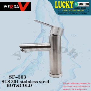 SF503 SUS 304 STAINLESS STEEL LAVATORY BASIN FAUCET ( HOT & COLD )