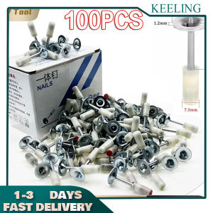100PCS Steel Nail Gun Mini Rivet Gun Bullet Nail Gun Concrete Fire Nail Gun 15mm x 40mm Round Nails for Gun Rivet Ceiling Repair