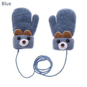 MKEB ฤดูหนาว ใหม่ ร้อนแรง น่ารัก การ์ตูนหมี ทารกแรกเกิด ถุงมือถัก หนา พลัสกำมะหยี่ ถุงมือเด็ก