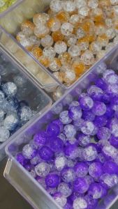 50pcs 8mm Snow Cracked Glass Beads Dual/Multicolored Loose Beads DIY Handmade Jewelry