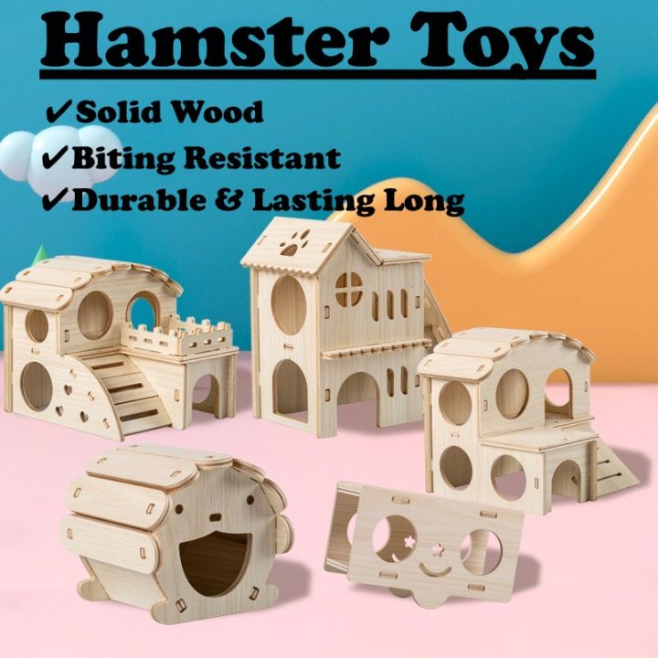 Hamster Wooden House Bedding Nest House Biting Resistant Toys | Lazada