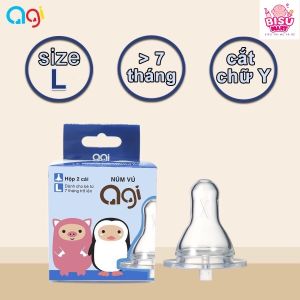 Núm vú bình sữa Agi silicon mềm cổ hẹp size S M L