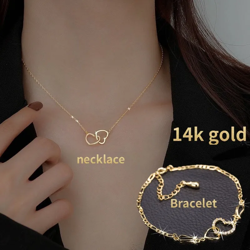 Gold double chain hot sale design for female