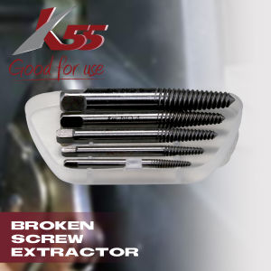 K55 Pembuka Baut Rusak Patah Tap Balik HSS Bolt Extractor Set 5 pcs / biji Mata Bor Skrup Rusak