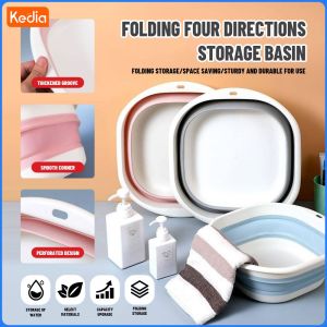 Plastic Folding Basins Portable Laundry Basin Safe Durable Foldable Wash Basin Bathroom Household Supplies Kedi