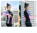 Full Body Women Long Sleeve Rash guards with Black Swimming Pants Diving Suit Swimsuit Printing Swimwear Sunscreen Bathing Suits Yoga Sports Clothing. 