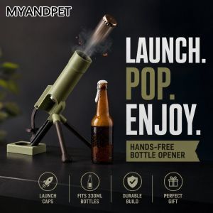 Mortar Beer Bottle Opener Hands-Free Cap Launcher Creative For 330ml Beer Soda Bar Party Gift For Men