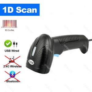 1D 2D QR  Handheld USB Barcode Scanner Bar code Reader Portable Wireless 2.4G Bluetooth PDF417 DM Code for Mobile Scan Device