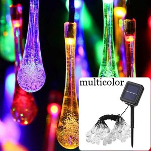 Solar Water Drop String Lights20/50/100 Led Fairy String Lights Outdoor Waterproof 8 Modes Christmas Light HJ1-2741