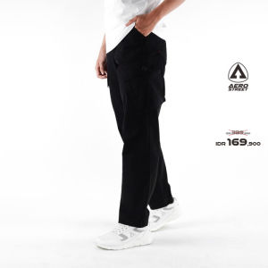 Aerostreet Cargo Panjang Atlas Hitam Celana Cargo ECAAA