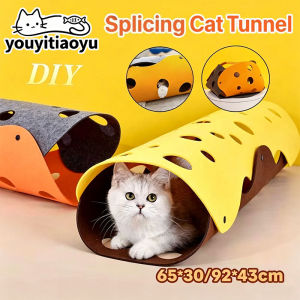 YOUYITIAOYU Cat Tunnel Channel Foldable Interactive Cat Teaser Toy Removable Washable Cat House Terowong Kucing