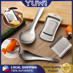 YUWI Stainless Steel Grater Stainless Steel Garlic Press Manual Garlic Masher Ginger Cutter Kitchen Mini Ginger Grater for Garlic Fruits and Root Vegetables