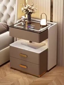 Urban Echo Stock Multifunctional Narrow Bedside Table Bedside Table With Wireless Charging
