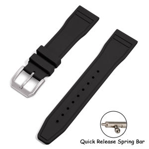 Top FKM Wathc Strap 20mm 21mm 22mm for IWC Big Pilot Portofino Soft Fluororubber FKM Watchbands Waterproof Sports Rubber Strap Wristband Watch Accessories