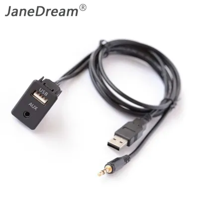 JaneDream 1PC 150CM Universal Car Dash Flush Moun AUX USB Port Panel USB Extension Cable Adapter for Car Boat