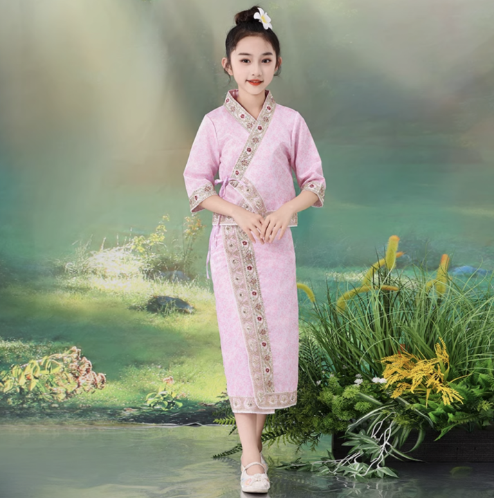 Myanmar Malaysia Indonesia Costume for Girls SEA Traditional