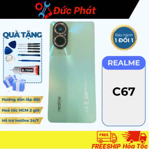 Lưng + Kính cam THAY THẾ REALME C67 New (Tặng kèm keo dán và bộ sửa)