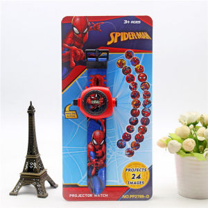 HelloKitty การ์ตูน PROJECTION ดิจิตอลเด็กนาฬิกาเด็กชายหญิงจอแสดงผลแอลอีดีนาฬิกาสําหรับเด็ก DORAEMON นาฬิกาข้อมือเด็ก Spide rman