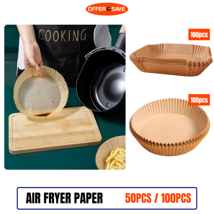 16 CM Air fryer Paper Disposable Nonstick Airfryer Paper Tray 100 Pcs ...