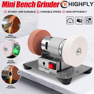 Mini Belt Sander Electric Benchtop Sander 96W Bench Grinder Sanding Machine Handcraft System Bench Grinder Polisher 7 Adjustable for DIY Craft Wood Stained Glass Jewelry Making