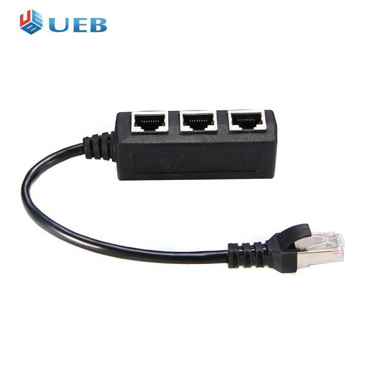 RJ45 Cable Splitter 1ชาย3หญิงพอร์ต LAN Network Extension