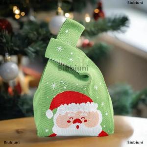 [COD] Biubiuni Christmas Festival Knitted Gift Bag Handheld Candy Bag Women Mini Knot Wrist Bag Cute Knitted Tote Bag Reusable Shopping Bags