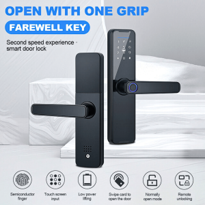 BERGARANSI TaffHOME Smart Door Lock Pintu rumah aluminium Fingerprint Password Card RFID Alarm H1 XG