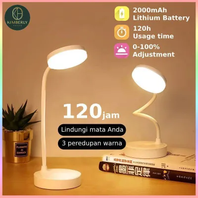 Lampu Belajar Tricolour Sentuh 3 Warna Tempat Pulpen Baca Meja Kerja Duduk 2000mAh Lampu Tidur Wireless Lampu